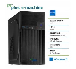 Slika izdelka: PCPLUS e-machine i7-14700 16GB 1TB SSD Windows 11 Pro namizni računalnik