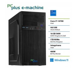 Slika izdelka: PCPLUS e-machine i7-14700 16GB DDR5 1TB SSD Windows 11 Home namizni računalnik