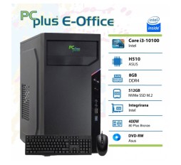Slika izdelka: PCPLUS e-Office i3-10100 8GB 512GB NVMe SSD tipkovnica miška namizni računalnik