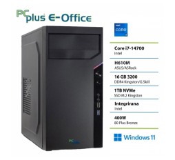 Slika izdelka: PCPLUS e-office i7 14700 16GB DDR4 1TB SSD Windows 11 Pro namizni računalnik