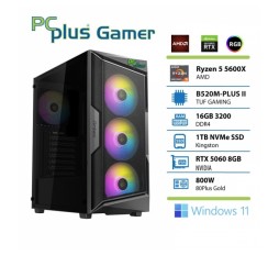 Slika izdelka: PCPLUS Gamer Ryzen 5 5600 16GB 1TB SSD RTX 5060 OC 8GB Windows 11 Home gaming namizni računalnik