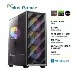 Slika izdelka: PCPLUS Gamer Ryzen 5 7600 32GB 1TB SSD RTX 5060Ti 8GB Windows 11 Home gaming namizni računalnik