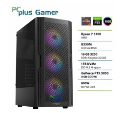 Slika izdelka: PCPLUS Gamer Ryzen 7 5700 16GB 1TB SSD RTX 5050 8GB gaming namizni računalnik