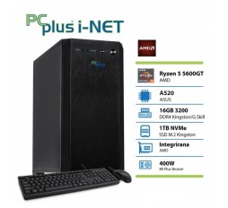 Slika izdelka: PCPLUS i-net Ryzen 5 5600GT 16GB 1TB SSD tipkovnica miška namizni računalnik