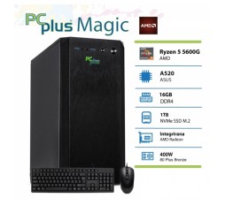 Slika izdelka: PCPLUS Magic AMD Ryzen 5 5600G 16GB 1TB NVMe SSD tipkovnica miška namizni računalnik
