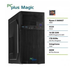Slika izdelka: PCPLUS Magic Ryzen 5 5600GT 16GB 1TB SSD namizni računalnik
