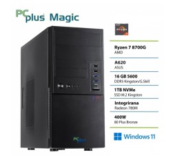 Slika izdelka: PCPLUS Magic Ryzen 7 8700G 16GB 1TB SSD Windows 11 Pro namizni računalnik
