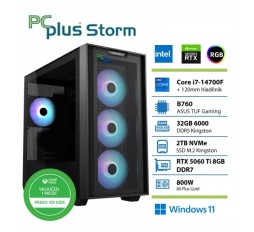 Slika izdelka: PCPLUS Storm Core i7 14700F 32GB 2TB SSD RTX 5060Ti 8GB Windows 11 Home gaming namizni računalnik