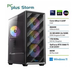 Slika izdelka: PCPLUS Storm Core Ultra 5 225F 32GB 1TB SSD RTX 5060Ti 8GB Windows 11 Home gaming namizni računalnik