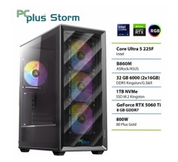 Slika izdelka: PCPLUS Storm Core Ultra 5 225F 32GB 1TB SSD RTX 5060Ti 8GB gaming namizni računalnik