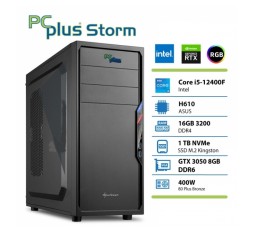 Slika izdelka: PCPLUS Storm i5-12400F 16GB 1TB SSD RTX 3050 8GB gaming namizni računalnik