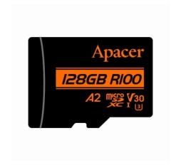 Slika izdelka: APACER microSD XC 128GB spominska kart. UHS-I U3 R100 V30 A2 AP128GMCSX10U8-R