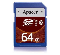 Slika izdelka: APACER SD XC 64GB spominska kartica UHS-I U1 Class 10 AP64GSDXC10U1-R