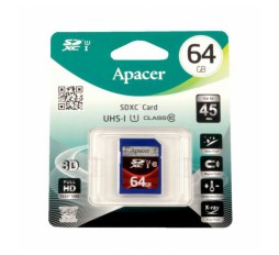 Slika izdelka: APACER SD XC 64GB spominska kartica UHS-I U1 Class 10 AP64GSDXC10U1-R