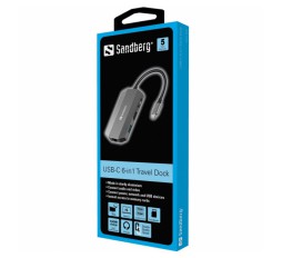 Slika izdelka: Sandberg USB-C 6in1 Travel Dock docking priklopna postaja