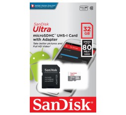 Slika izdelka: SanDisk 32GB Ultra microSDHC + SD Adapter 100MB/s Class 10 UHS-I