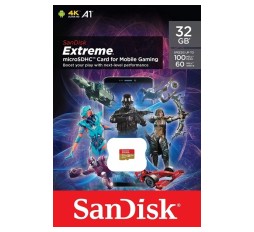 Slika izdelka: SanDisk Extreme microSD card for Mobile Gaming 32GB 100MB/s A2 C10 V30 UHS-I U3