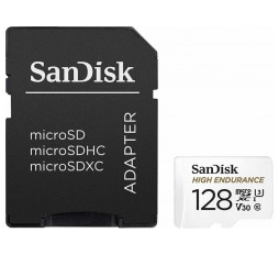 Slika izdelka: SanDisk High Endurance video microSDHC 128GB + SD Adapter Full HD / 4K video, do 100/40 MB/s C10, U3, V30