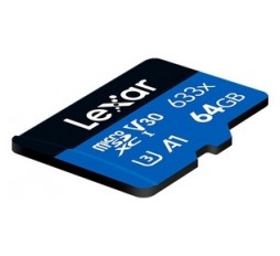 Slika izdelka: Spominska kartica Lexar High-Performance 633x, micro SDXC, 64GB, 100MB/s, U3, V30, A1, UHS-I