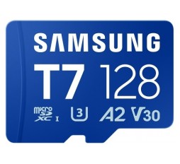 Slika izdelka: Spominska kartica Samsung T7, micro SDXC, 128GB, U3, V30, A2, UHS-I, 170 MB/s