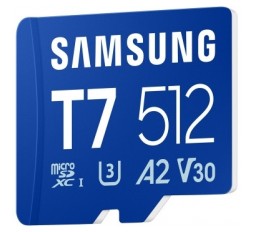Slika izdelka: Spominska kartica Samsung T7, micro SDXC, 512GB, U3, V30, A2, UHS-I, 170 MB/s
