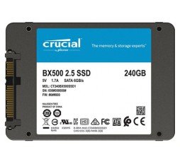 Slika izdelka: SSD 240GB 2.5" SATA3 3D TLC, 7mm, CRUCIAL BX500 (CT240BX500SSD1)