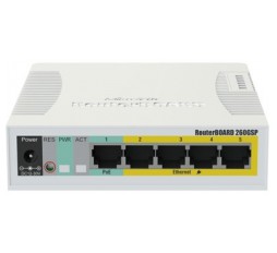 Slika izdelka: Mikrotik RB260GSP 5-portno gigabitno stikalo s PoE in SFP režo