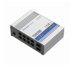 Slika izdelka: Teltonika stikalo Giga  8-port 8x PoE 2xSFP 240W DIN Mini TSW200-62W