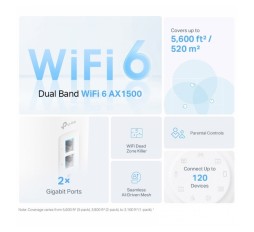 Slika izdelka: TP-LINK Deco X10 (2-pack) AX1500 Whole Home Mesh WiFi6 brezžični usmerjevalnik - router / dostopna točka-AP