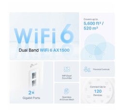 Slika izdelka: TP-LINK Deco X10 (3-pack) AX1500 Whole Home Mesh WiFi6 brezžični usmerjevalnik - router / dostopna točka-AP