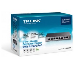 Slika izdelka: TP-LINK TL-SG108PE 8-port gigabit (4x PoE+) RJ45 Easy Smart mrežno stikalo switch