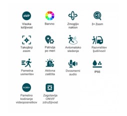 Slika izdelka: TP-LINK VIGI C540V 4MP SHD PAN TILT Full-color bela zunanja nadzorna kamera