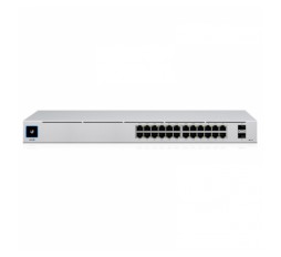 Slika izdelka: UBIQUITI UNIFI USW-24-POE 26-port 24x Gigabit RJ45 (16x Gigabit PoE+ RJ45) 2x Gigabit SFP L2 mrežno stikalo switch