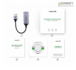 Slika izdelka: Ugreen USB 3.0 Gigabit Ethernet Adapter mrežna kartica siv - box
