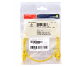 Slika izdelka: Leviton patch UTP CAT.6 0,6m rumen 3,8mm HighFlex 133-6H460-02Y