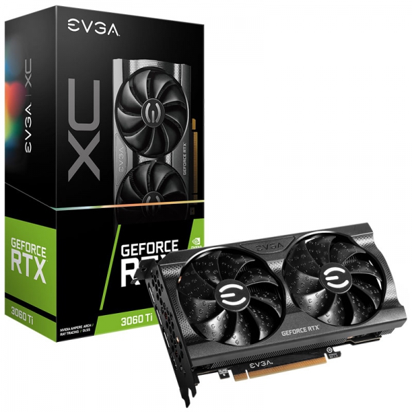 Evga geforce rtx 3060 ti xc 8gb gddr6 (08g-p5-3663-kr) argb gaming grafična kartica - komponentko