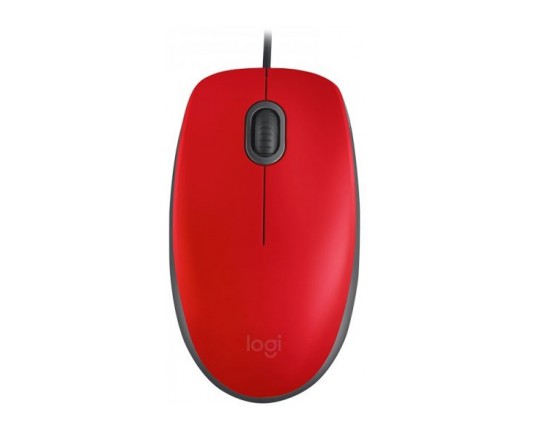 Logitech M110 silent USB optična rdeča miška