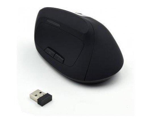 Ewent Miška Wireless Ergonomic Vertical, 1600dpi, črna, USB