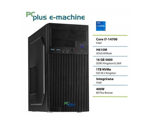 Pcplus e-machine i7 14700 16GB DDR5 1TB SSD namizni računalnik