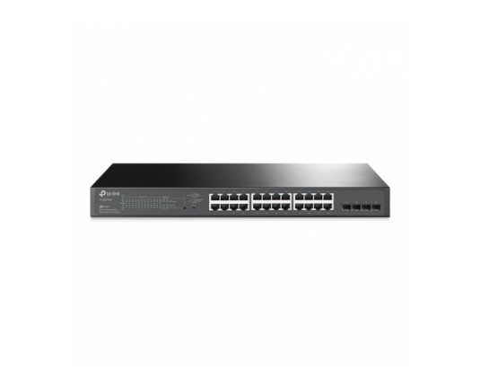 TP-Link Omada JetStream 24-port Gigabit L2 PoE+ Smart preklopnik (Switch), 24×10/100/1000M RJ45 port, 4×Gbit SFP, 802.3at/af, 19" 1U rack mount (250W)