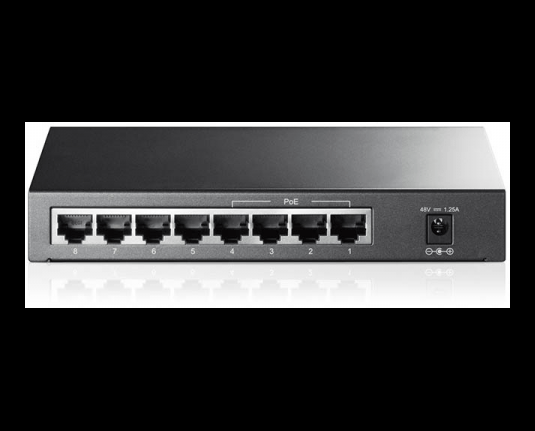 TP-Link 8-port Desktop preklopnik (Switch), 8×10/100M RJ45 ports + 4 PoE ports, metalno kućište (57W)