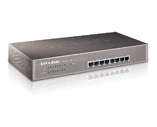 TP-Link TL-SG1008, 8-port GbE switch, steel case, TL-SG1008