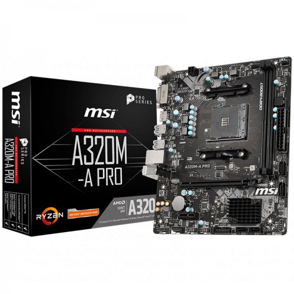 MSI A320MA PRO, mATX, AMD AM4 Socket, 1 x PCIE 3.0 x16 slot,2 DIMMs