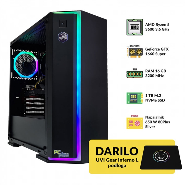 PCPLUS Hopsi Ryzen 5 3600 16GB 1TB NVMe SSD GTX 1660 Super 6GB